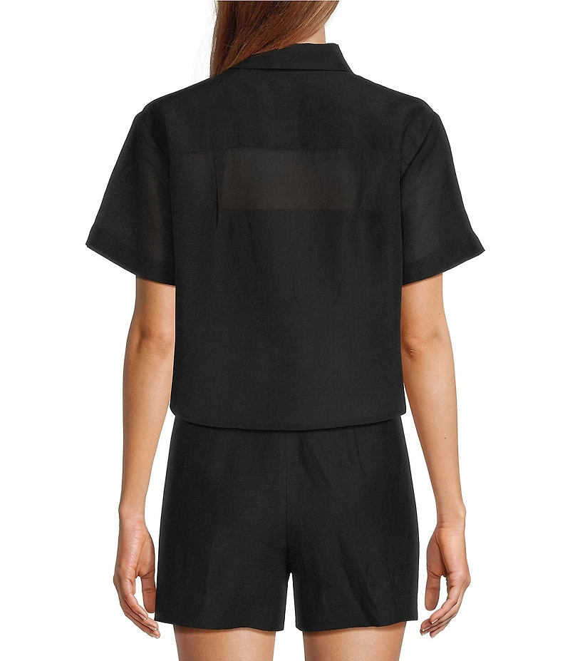 Antonio Melani Della Linen Button Front Coordinating Blouse