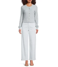 Antonio Melani Delphine Embroidered Button Front Long Sleeve Cardigan