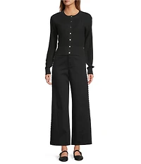 Antonio Melani Delphine Embroidered Button Front Long Sleeve Cardigan