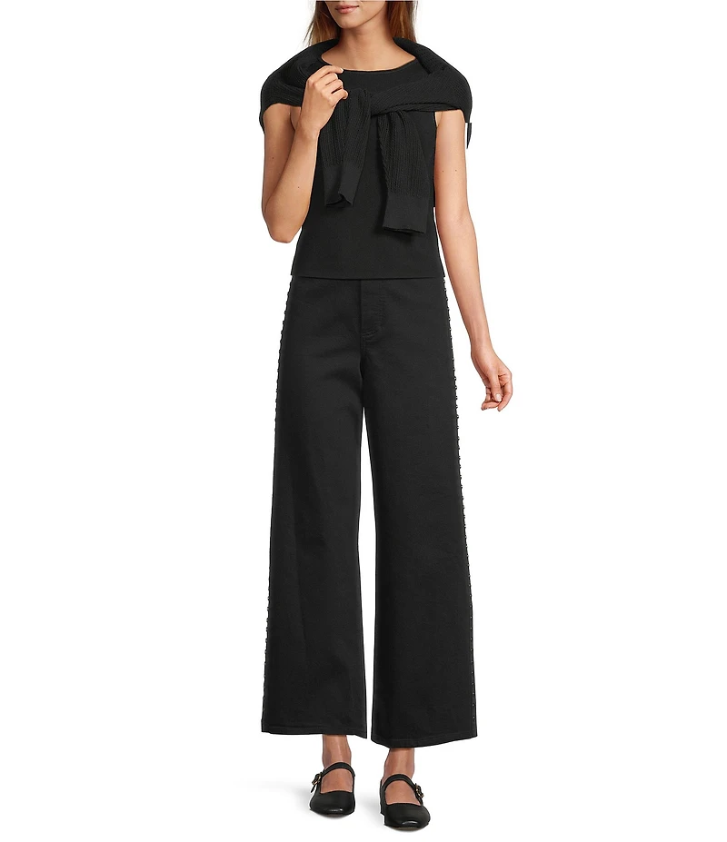 Antonio Melani Delphine Embroidered Button Front Long Sleeve Cardigan