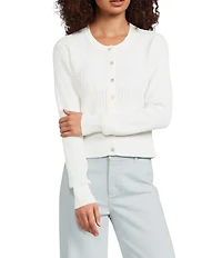 Antonio Melani Delphine Embroidered Button Front Long Sleeve Cardigan