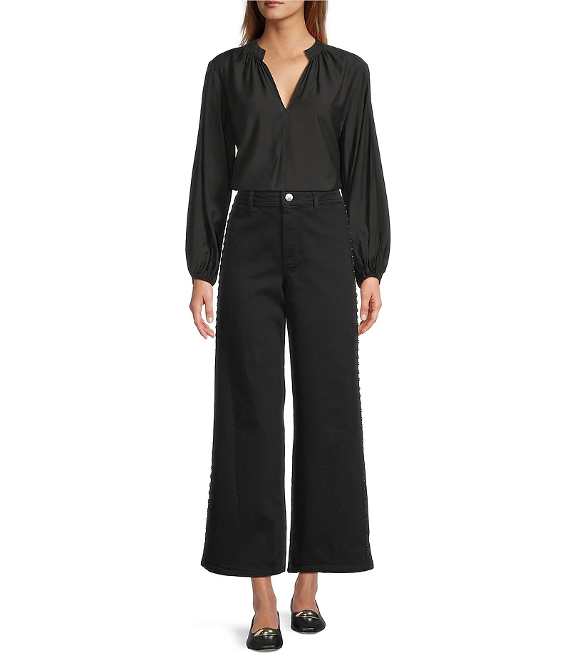 Antonio Melani Doris V-Neck Long Sleeve Elastic Cuff Blouse