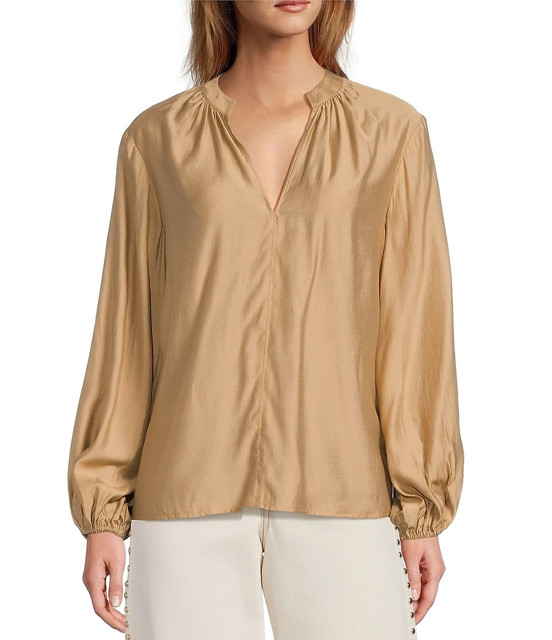 Antonio Melani Doris V-Neck Long Sleeve Elastic Cuff Blouse
