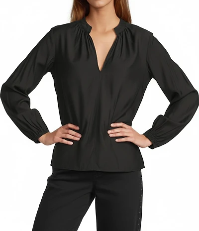 Antonio Melani Doris V-Neck Long Sleeve Elastic Cuff Blouse