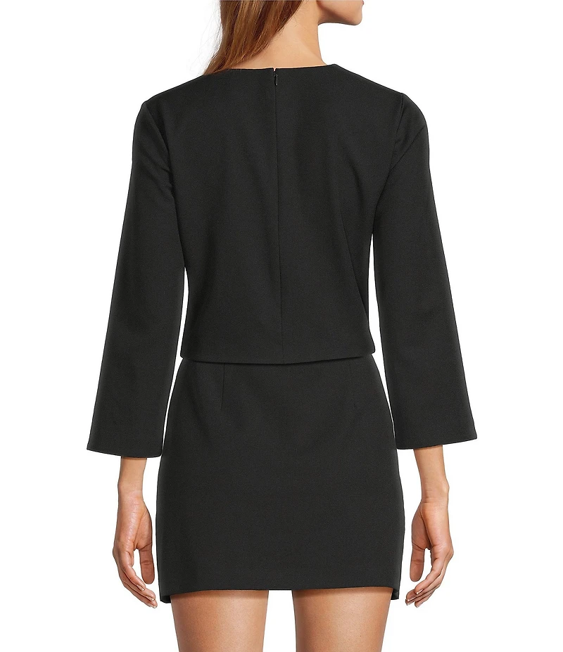 Antonio Melani Edina Round Neck Long Sleeve Blouse