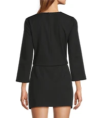 Antonio Melani Edina Round Neck Long Sleeve Blouse