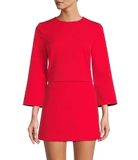 Antonio Melani Edina Round Neck Long Sleeve Blouse