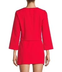 Antonio Melani Edina Round Neck Long Sleeve Blouse