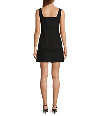 Antonio Melani Eliana Linen Blend Square Neck Shell Sleeveless Shift Dress
