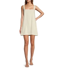 Antonio Melani Eliana Linen Blend Square Neck Sleeveless Dress