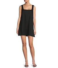Antonio Melani Eliana Linen Blend Square Neck Sleeveless Dress