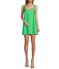 Antonio Melani Eliana Linen Blend Square Neck Sleeveless Dress
