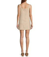 Antonio Melani Eliana Linen Square Neck Sleeveless Shift Mini Dress