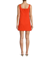 Antonio Melani Eliana Linen Square Neck Sleeveless Shift Mini Dress