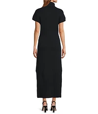 Antonio Melani Elliot Cashmere Turtleneck Cap Sleeve Maxi Sweater Dress