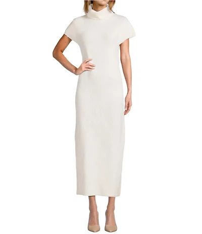 Antonio Melani Elliot Cashmere Turtleneck Cap Sleeve Maxi Sweater Dress