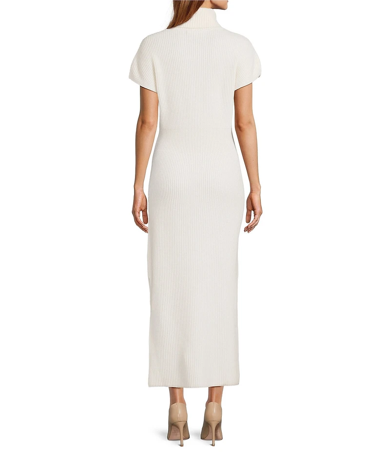 Antonio Melani Elliot Cashmere Turtleneck Cap Sleeve Maxi Sweater Dress