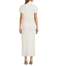 Antonio Melani Elliot Cashmere Turtleneck Cap Sleeve Maxi Sweater Dress