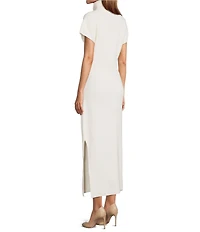 Antonio Melani Elliot Cashmere Turtleneck Cap Sleeve Maxi Sweater Dress