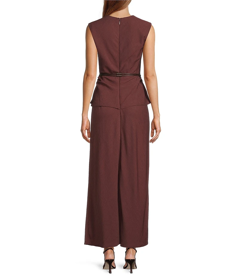 Antonio Melani Elsie Drawstring Round Neck Cap Sleeve Midi Dress