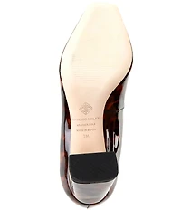 Antonio Melani Elsie Tortoise Patent Leather Ornamented Flared Heel Dress Pumps
