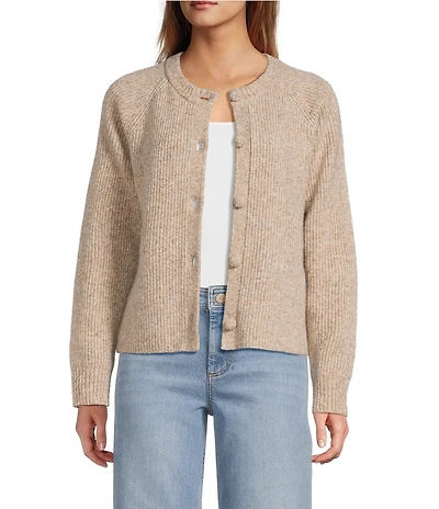 Antonio Melani Emilia Wool Blend Button Front Long Sleeve Cardigan