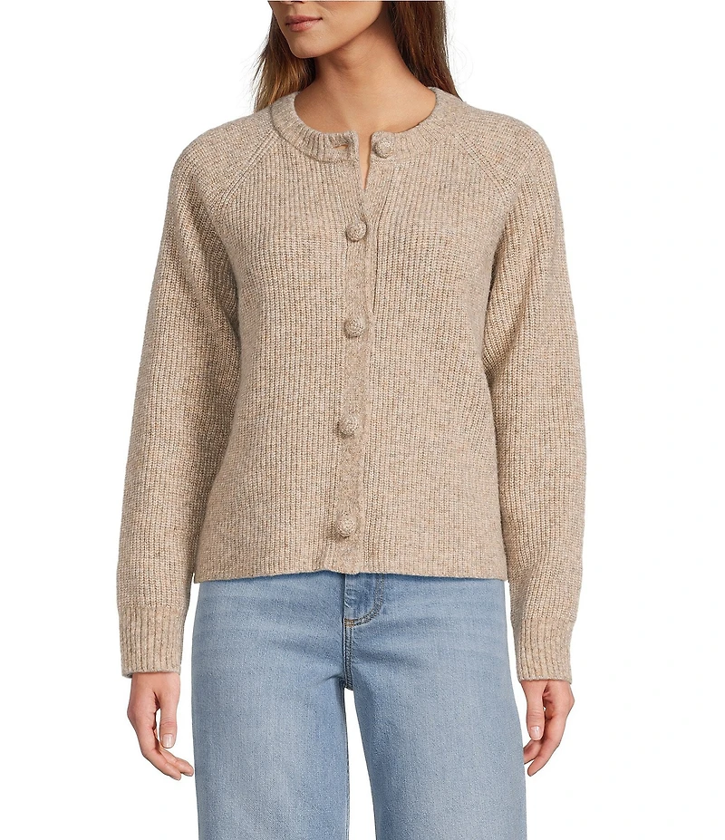 Antonio Melani Emilia Wool Blend Button Front Long Sleeve Cardigan