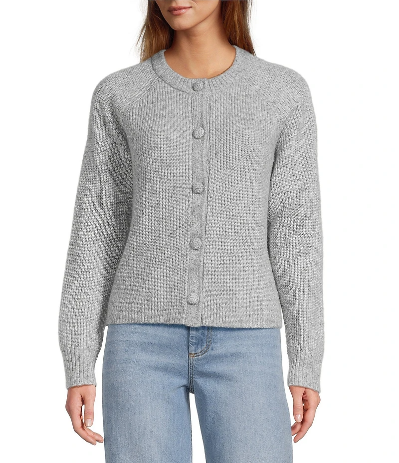 Antonio Melani Emilia Wool Blend Button Front Long Sleeve Cardigan