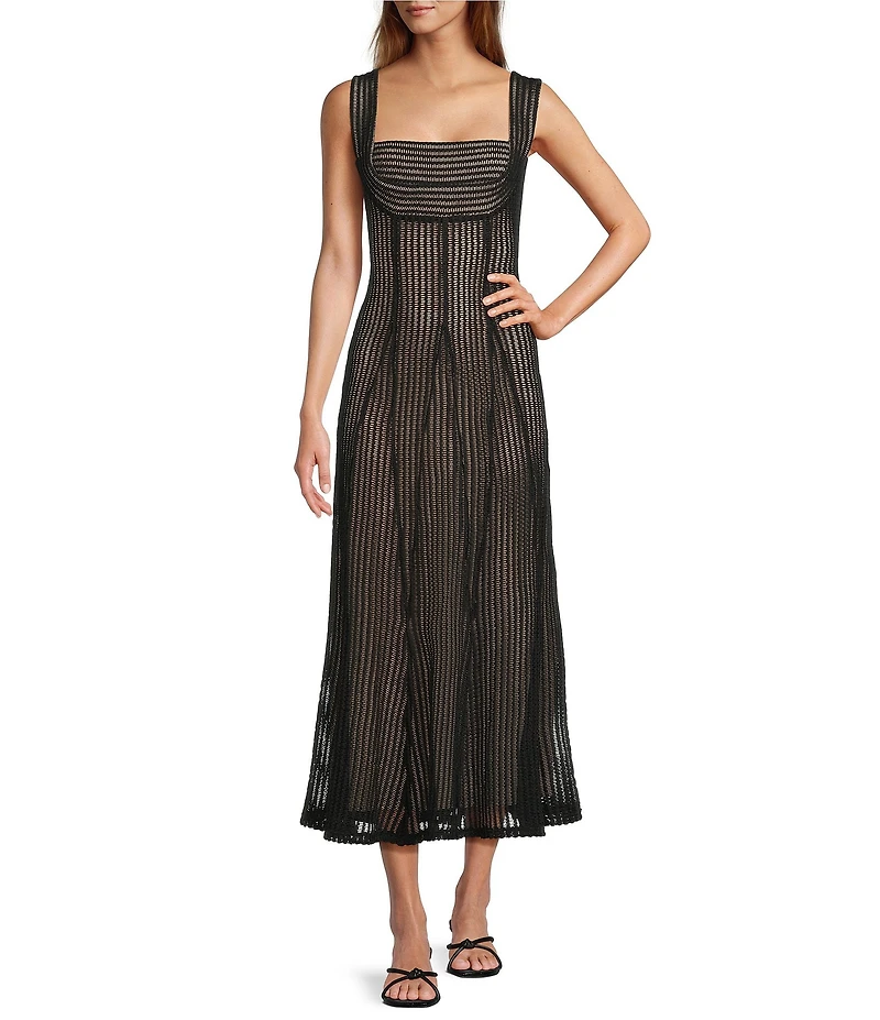 Antonio Melani Erina Crochet Lace Square Neck Sleeveless Dress