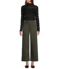 Antonio Melani Evangeline Puckered Jacquard Long Sleeve Coordinating Turtleneck Top