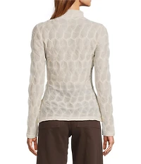 Antonio Melani Evangeline Puckered Jacquard Turtleneck Long Sleeve Top