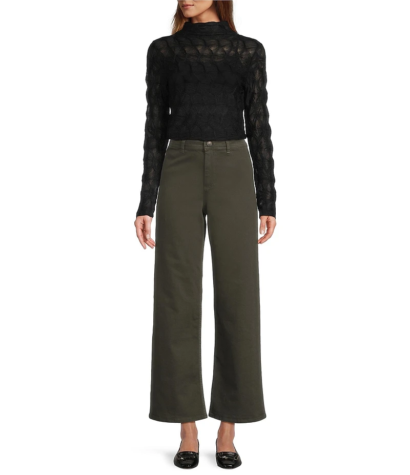 Antonio Melani Evangeline Puckered Jacquard Turtleneck Long Sleeve Top