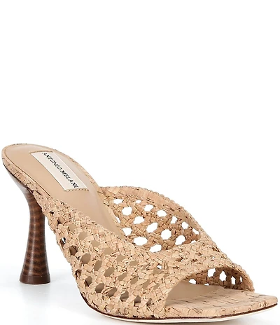 Antonio Melani Evelyne Cork Woven Dress Slide Sandals