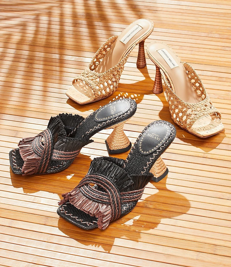 Antonio Melani Evelyne Cork Woven Dress Slide Sandals