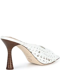 Antonio Melani Evelyne Leather Woven Dress Slide Sandals