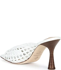 Antonio Melani Evelyne Leather Woven Dress Slide Sandals