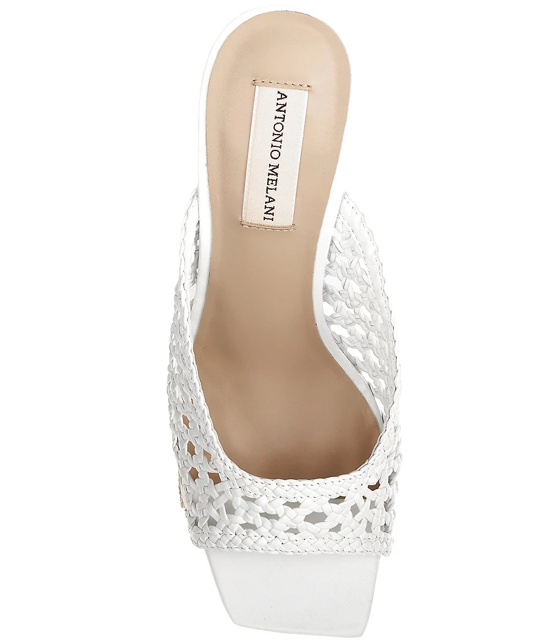 Antonio Melani Evelyne Leather Woven Dress Slide Sandals