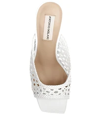 Antonio Melani Evelyne Leather Woven Dress Slide Sandals