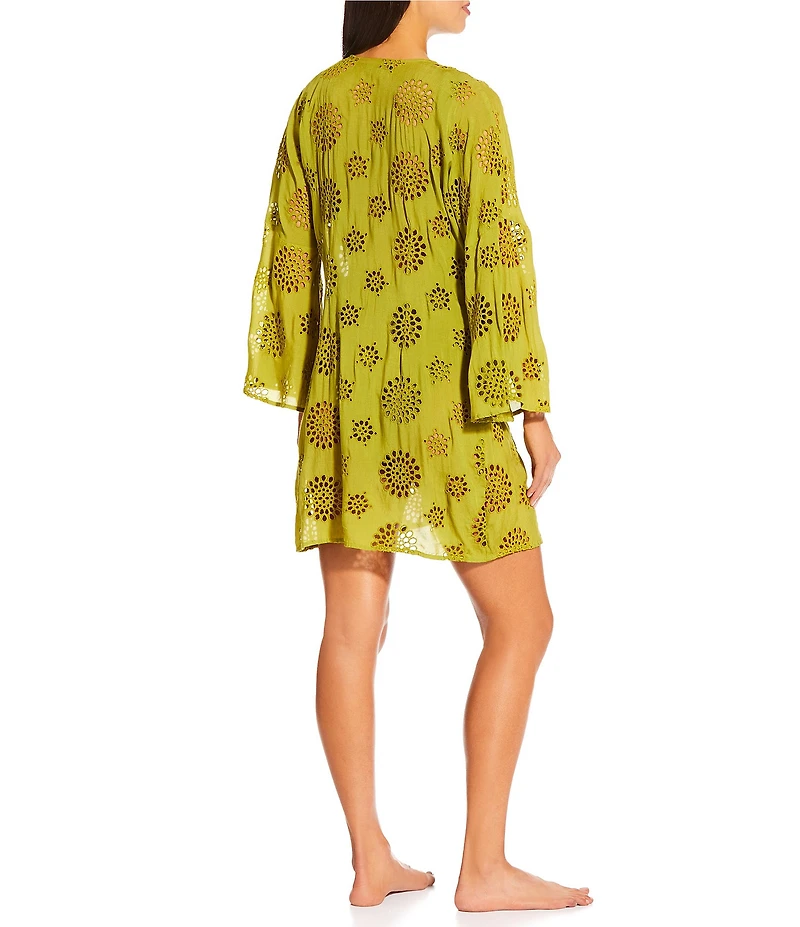 Antonio Melani Eyelet Front Knot Dress Swim Cover-Up