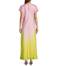 Antonio Melani Fallon Ombre Round Neck Short Sleeve Dress