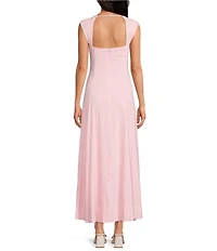 Antonio Melani Fawn Linen Sweetheart Neck Sleeveless A-line Maxi Dress