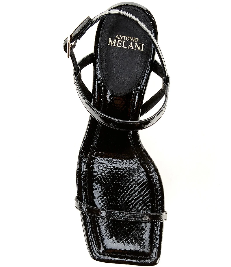 Antonio Melani Fran Embossed Patent Leather Strappy Dress Sandals