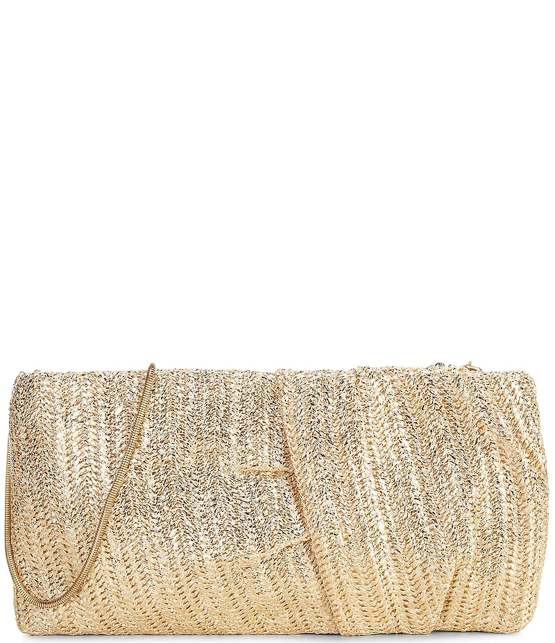 Antonio Melani Franny Metallic Raffia Clutch Bag