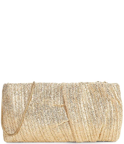 Antonio Melani Franny Metallic Raffia Clutch Bag