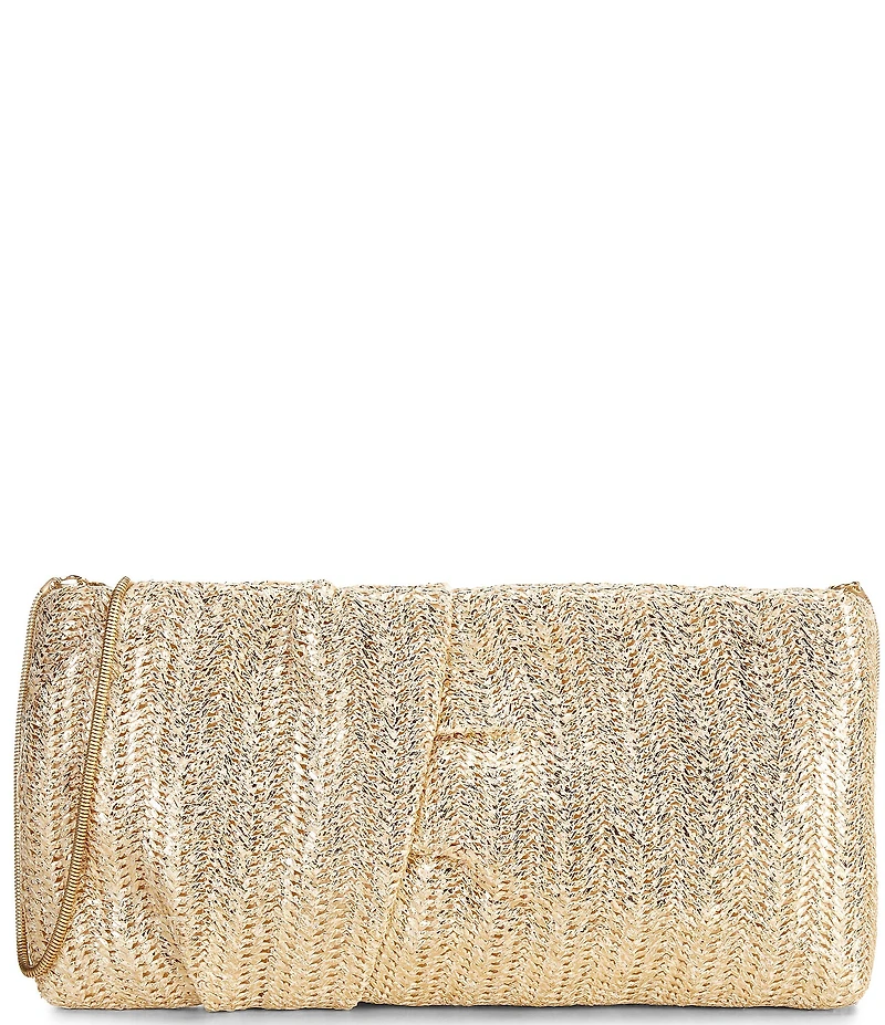 Antonio Melani Franny Metallic Raffia Clutch Bag