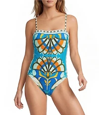 Antonio Melani Fresco Square Neck Bandeau One Piece Swimsuit