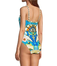 Antonio Melani Fresco Square Neck Bandeau One Piece Swimsuit