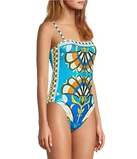 Antonio Melani Fresco Square Neck Bandeau One Piece Swimsuit
