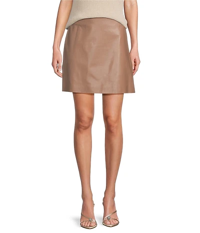 Antonio Melani Gabby Genuine Leather A Line Mini Skirt