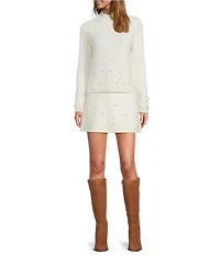 Antonio Melani Gia Coordinating A-Line Pearl Detailing Mini Skirt